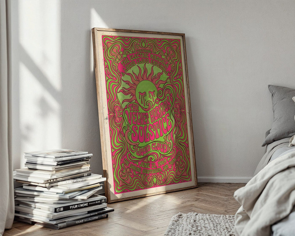 Sun-Drenched Solstice Poster – 1960s Psychedelic Wall Art — styled-wall