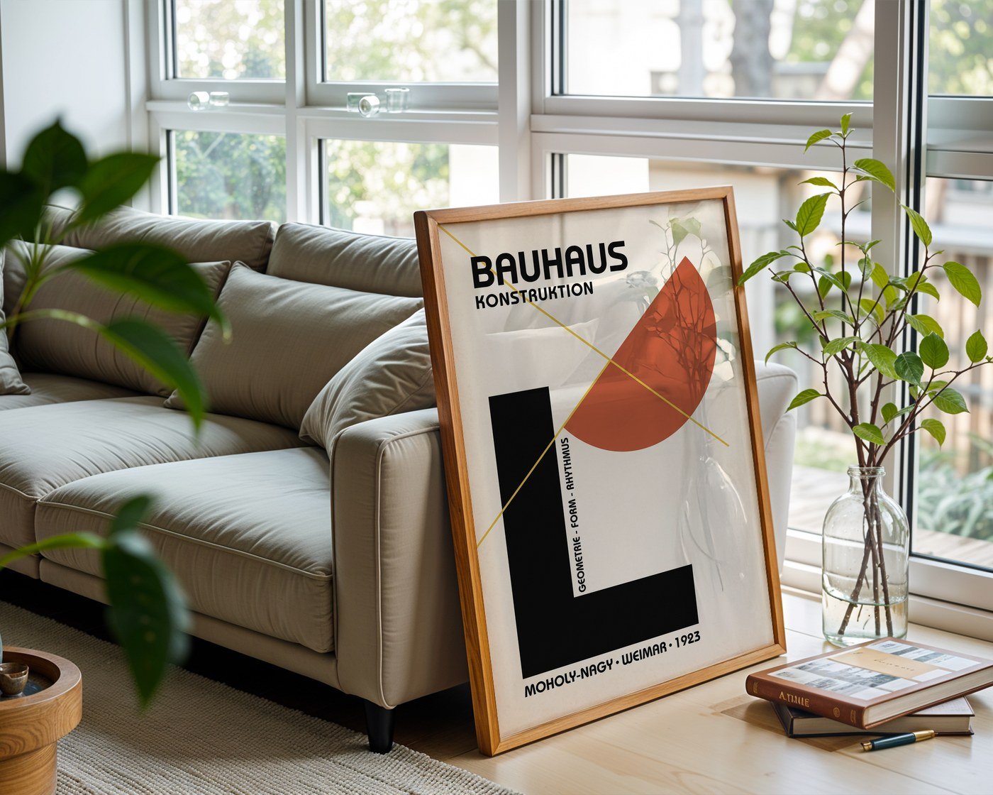 Asymmetric Bauhaus Poster – Modernist Shapes Wall Art — frame-426
