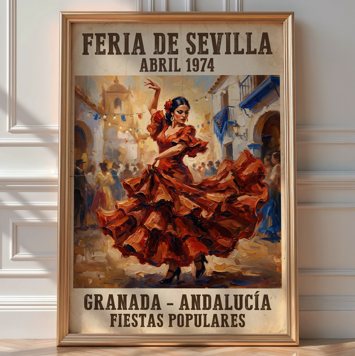 Spanish Flamenco Poster – Vintage Expressionist Wall Art — room-portrait