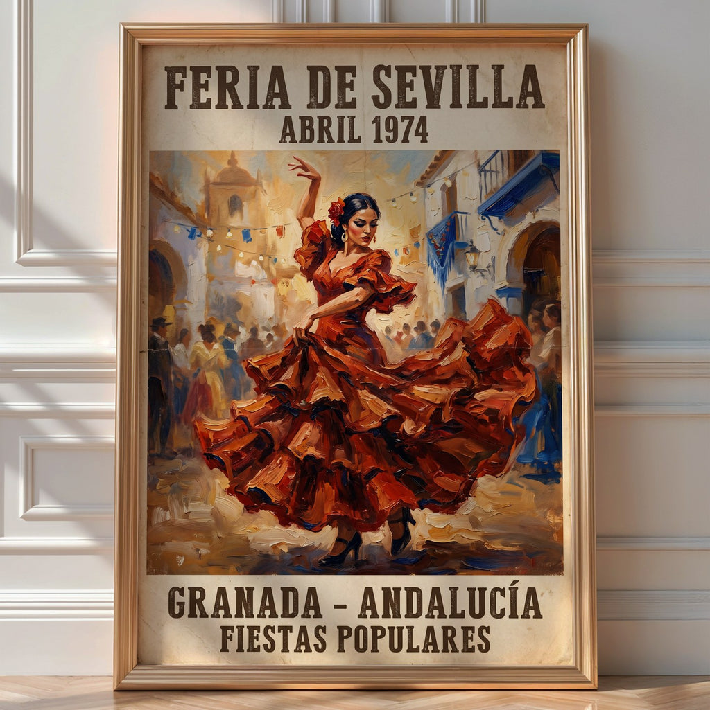 Spanish Flamenco Poster – Vintage Expressionist Wall Art — room-portrait