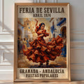 Spanish Flamenco Poster – Vintage Expressionist Wall Art — room-portrait