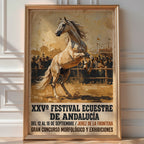 Andalusian Horse Poster – Retro Equestrian Wall Art — room-portrait