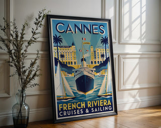 Cannes Riviera Poster – Glamourous French Nautical Wall Art Print — frame-286