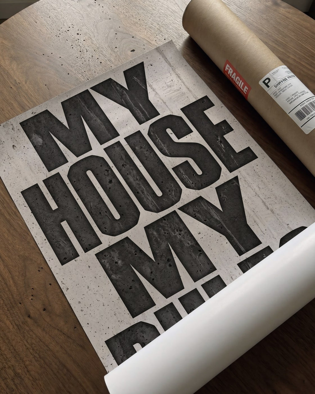 My House My Rules Poster – Brutalist Industrial Style — barakaya-flatlay