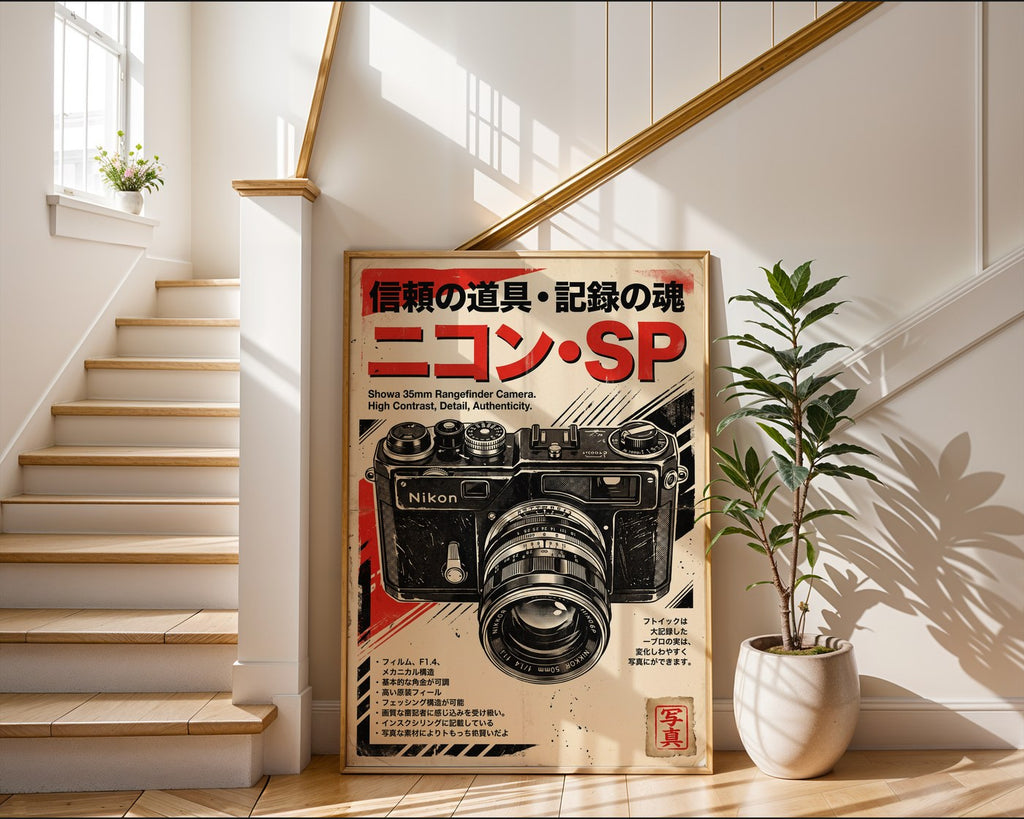 Retro Film Camera Poster – Japanese Vintage Wall Art Print — frame-267