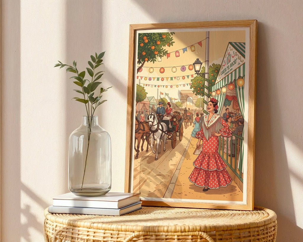 Seville Feria de Abril Poster – Andalusian Wall Art Print — frame-486