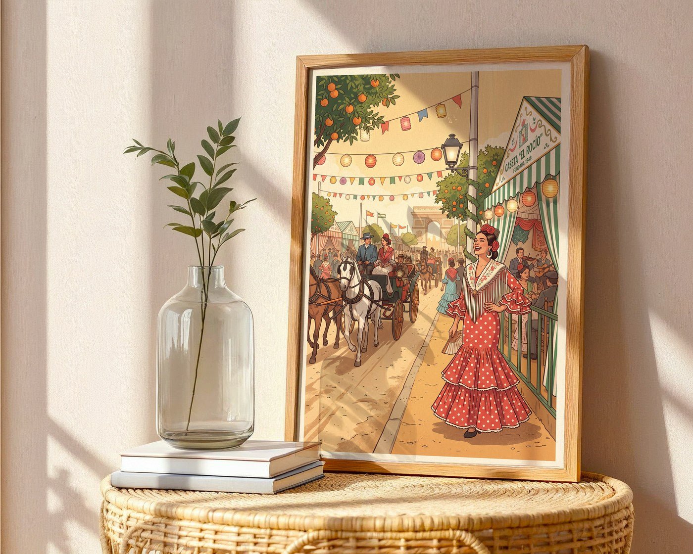 Seville Feria de Abril Poster – Andalusian Wall Art Print — frame-486