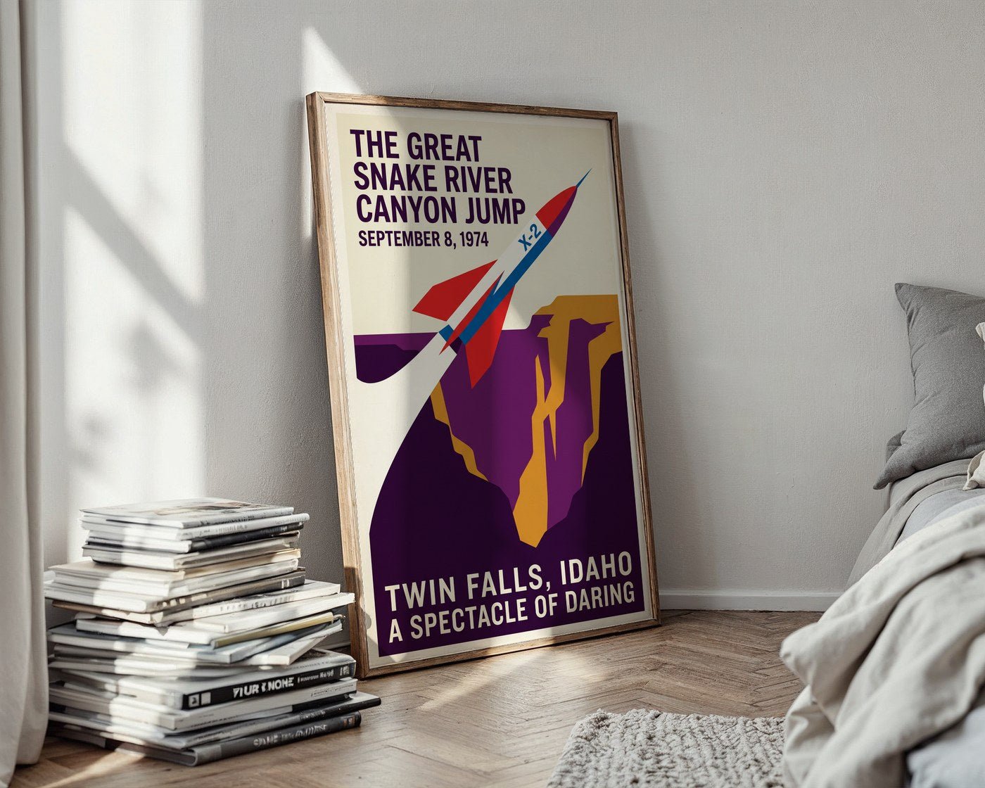 Daredevil Skycycle Snake River Canyon Poster – Stunt Wall Art Print — styled-wall