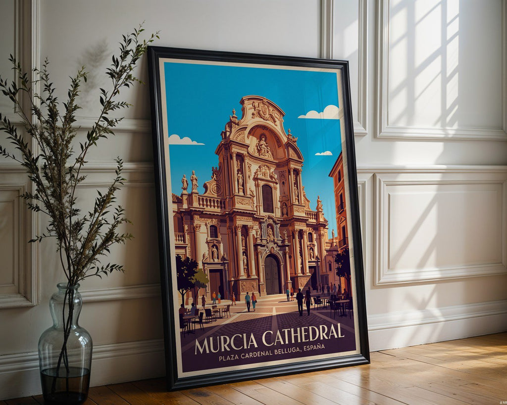 Murcia Cathedral Poster – Vintage Travel Wall Art Print — frame-286