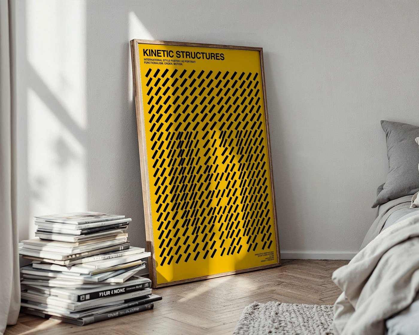 Diagonal Grid Poster – Kinetic Swiss Wall Art Print — styled-wall