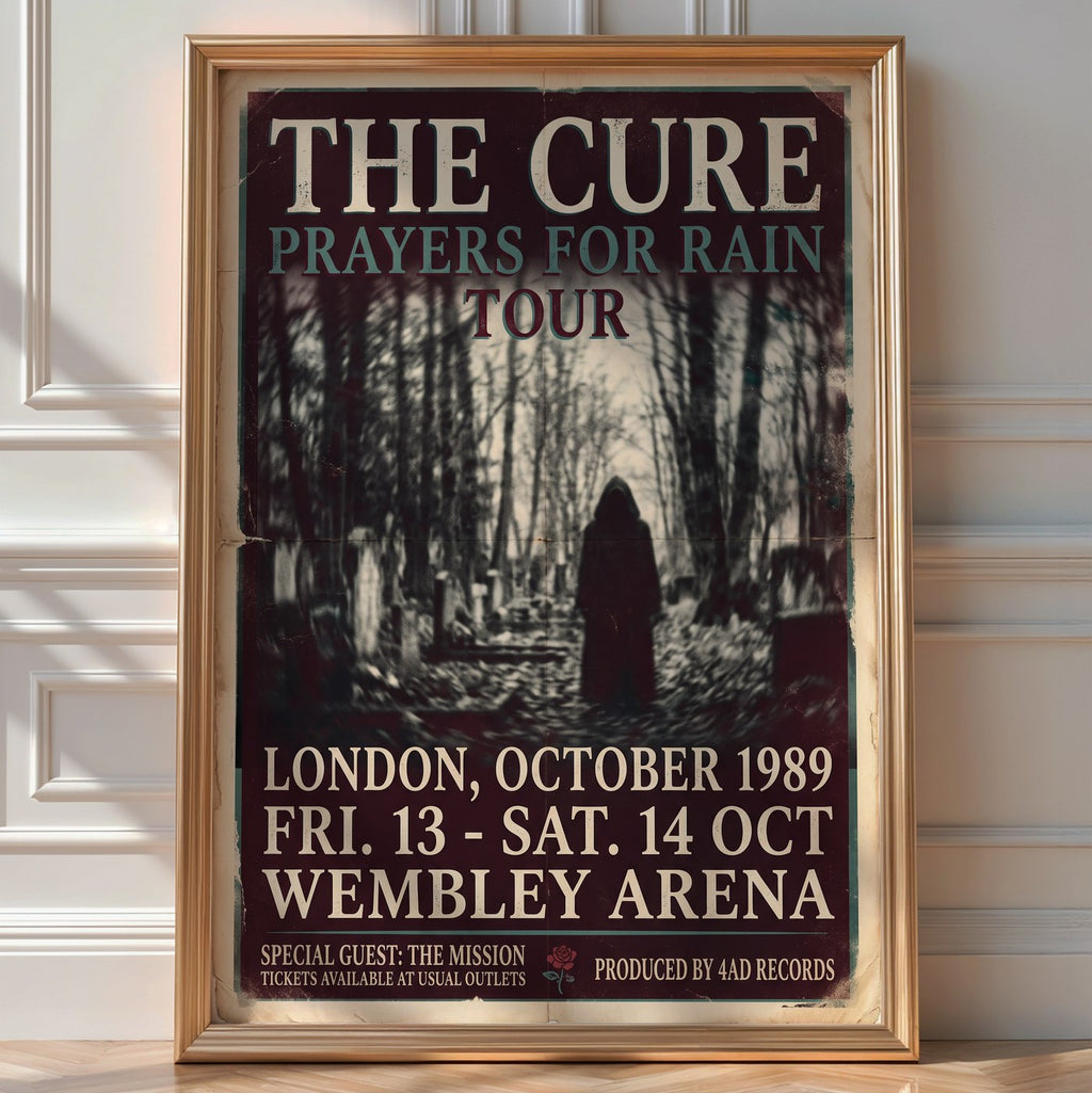 The Cure 1989 Tour Poster – Gothic Rock Wall Art Print — room-portrait