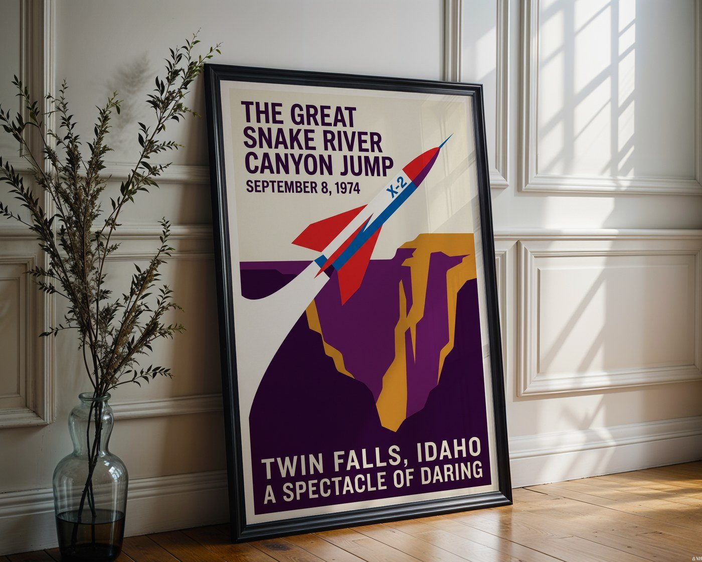 Daredevil Skycycle Snake River Canyon Poster – Stunt Wall Art Print — frame-286