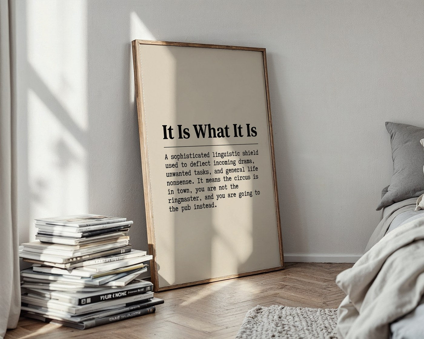 It Is What It Is Poster – Retro Typewriter Slogan Print — styled-wall