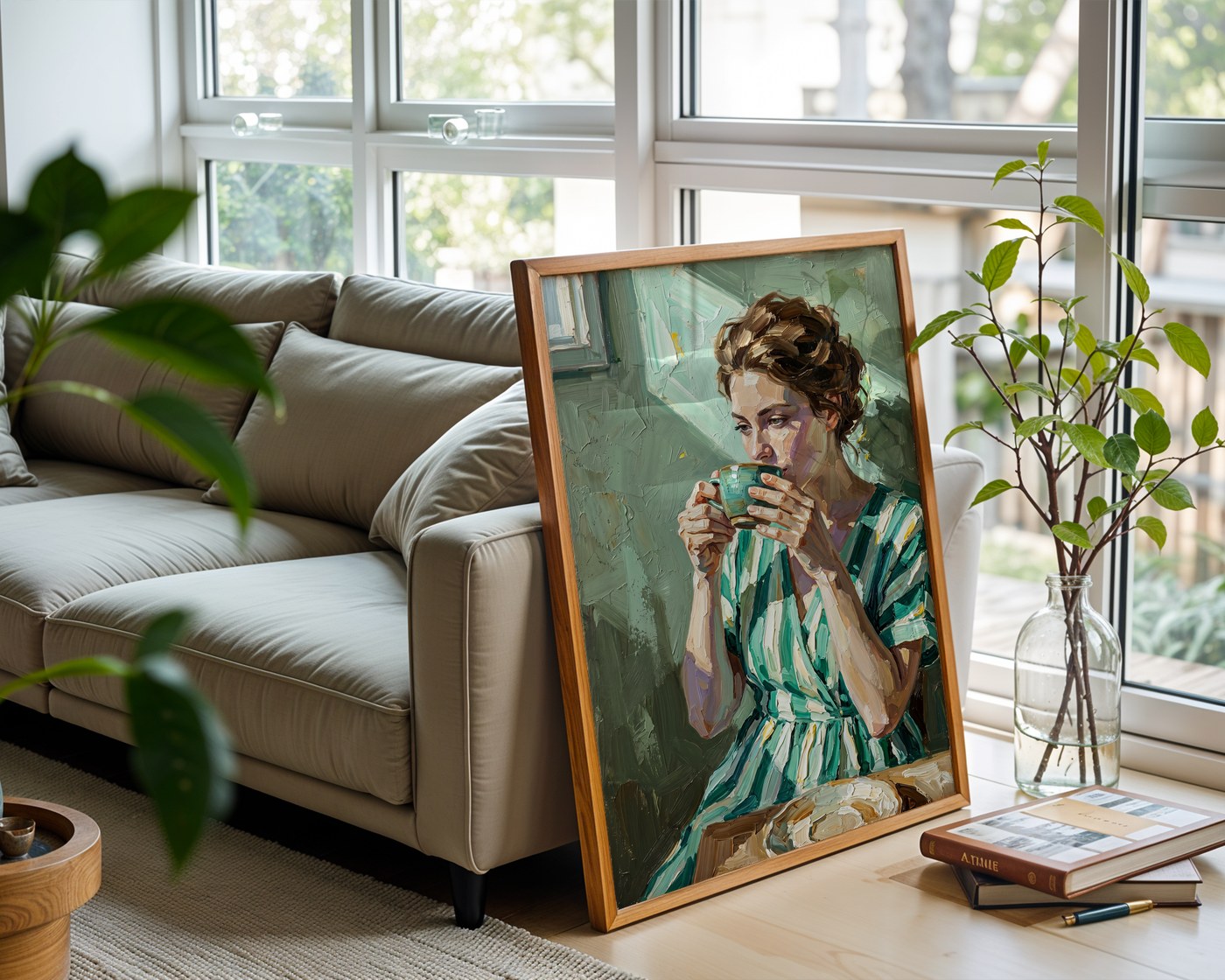 Garden Morning Tea Poster – Impressionist Summer Wall Art Print — frame-426