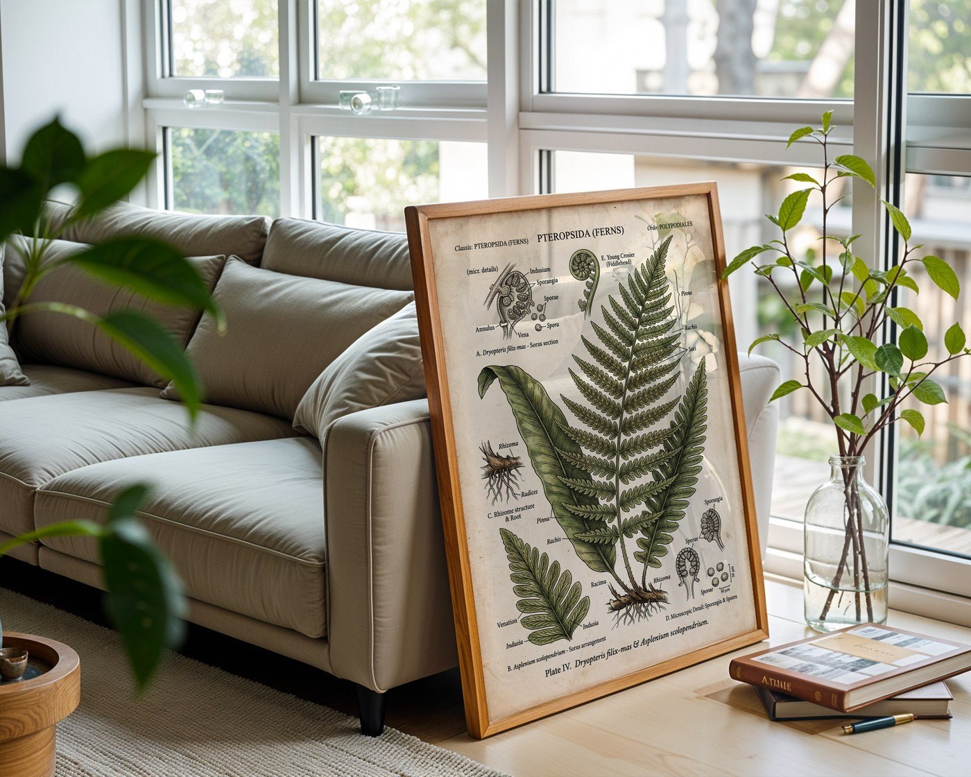 Victorian Fern Study Poster – Scientific Botanical Wall Art Print — frame-426