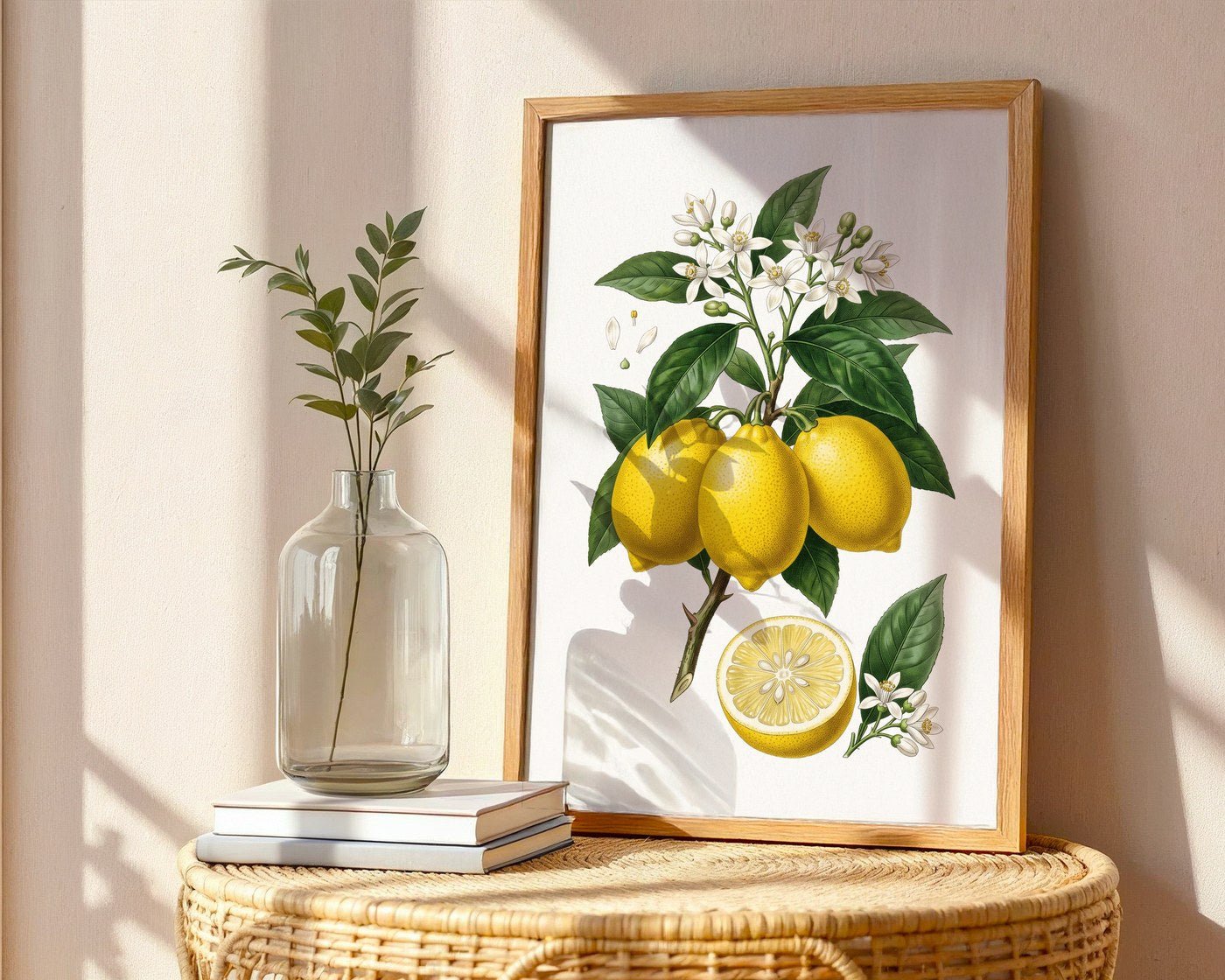 Citrus Limon Botanical Poster – Vintage Fruit Wall Art Print — frame-486