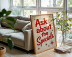 Retro Diner Specials Poster – Mid-Century Slogan Print — frame-426