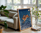 Hare in the Meadow Poster – Japanese Minimalist Wall Art Print — frame-426