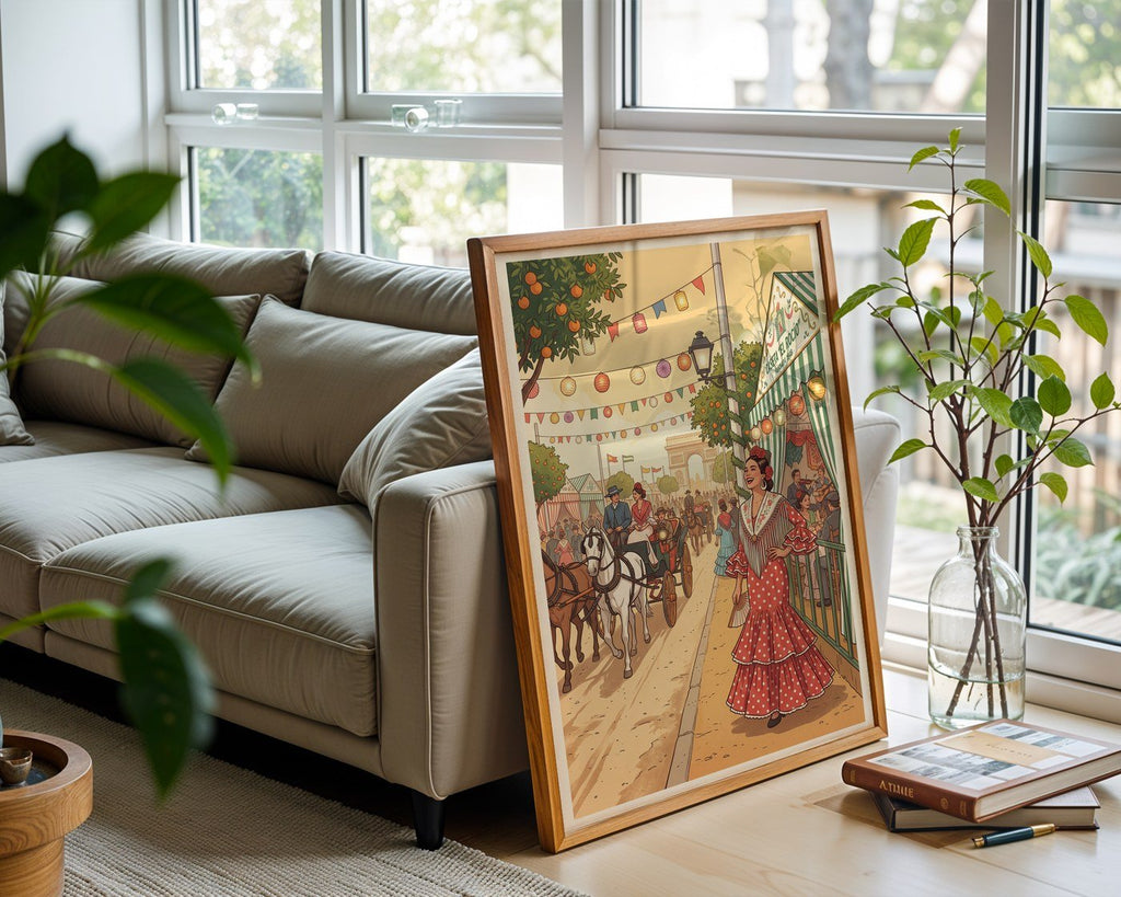 Seville Feria de Abril Poster – Andalusian Wall Art Print — frame-426