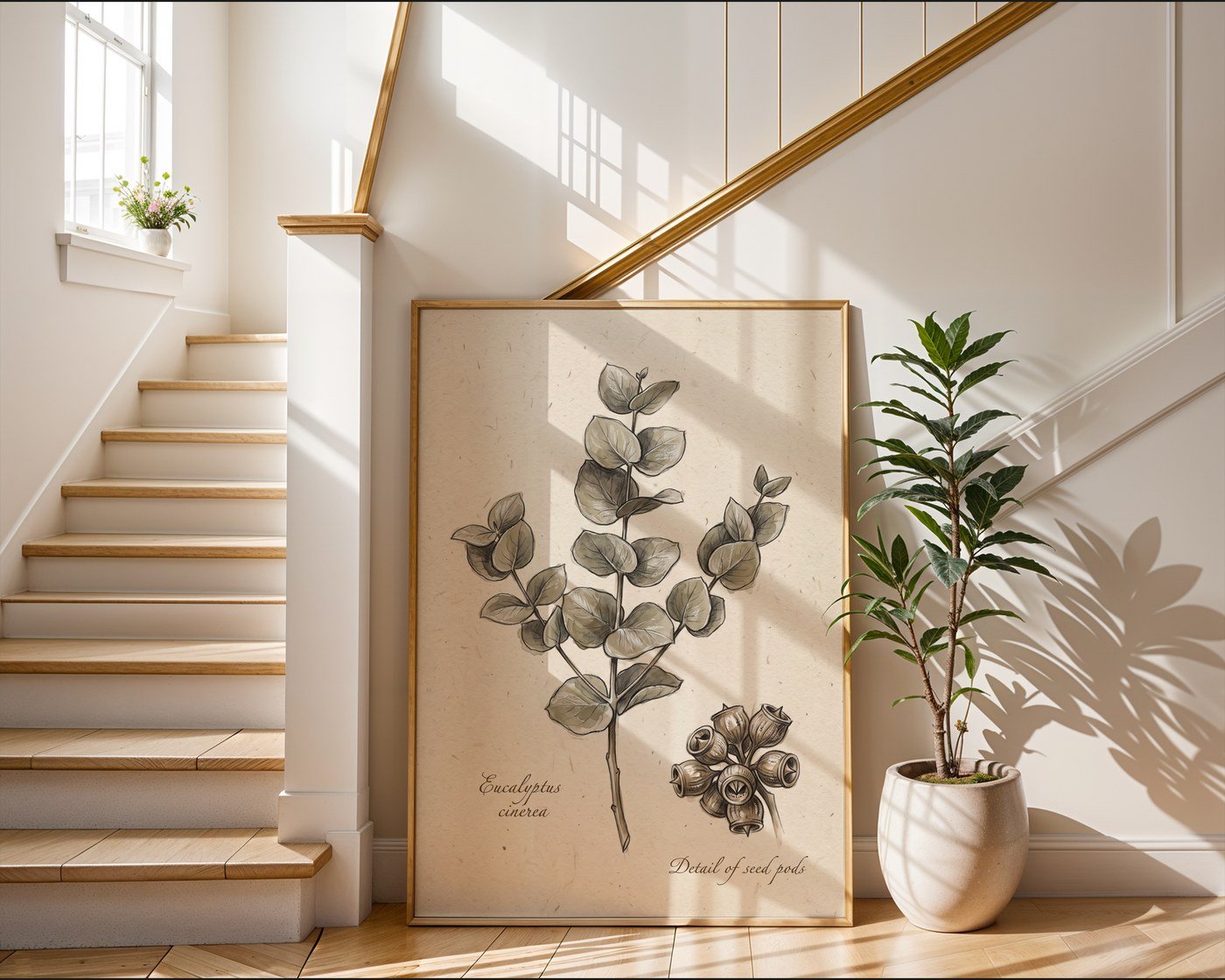 Eucalyptus Macro Poster – Vintage Botanical Illustration Wall Art — frame-267
