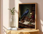 The Poet’s Raven Poster – Moody Gilded Literary Art Print — frame-486