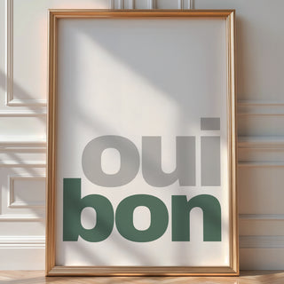 Oui Bon D’accord Poster | French Minimalist Typography Art with Chic Parisian Attitude | Modern Funny Wall Print | Bold Art Always - Just Great Posters