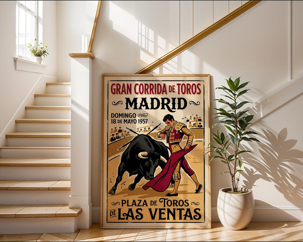 Spanish Bullfight Poster – 1950s Vintage Style Wall Art — frame-267
