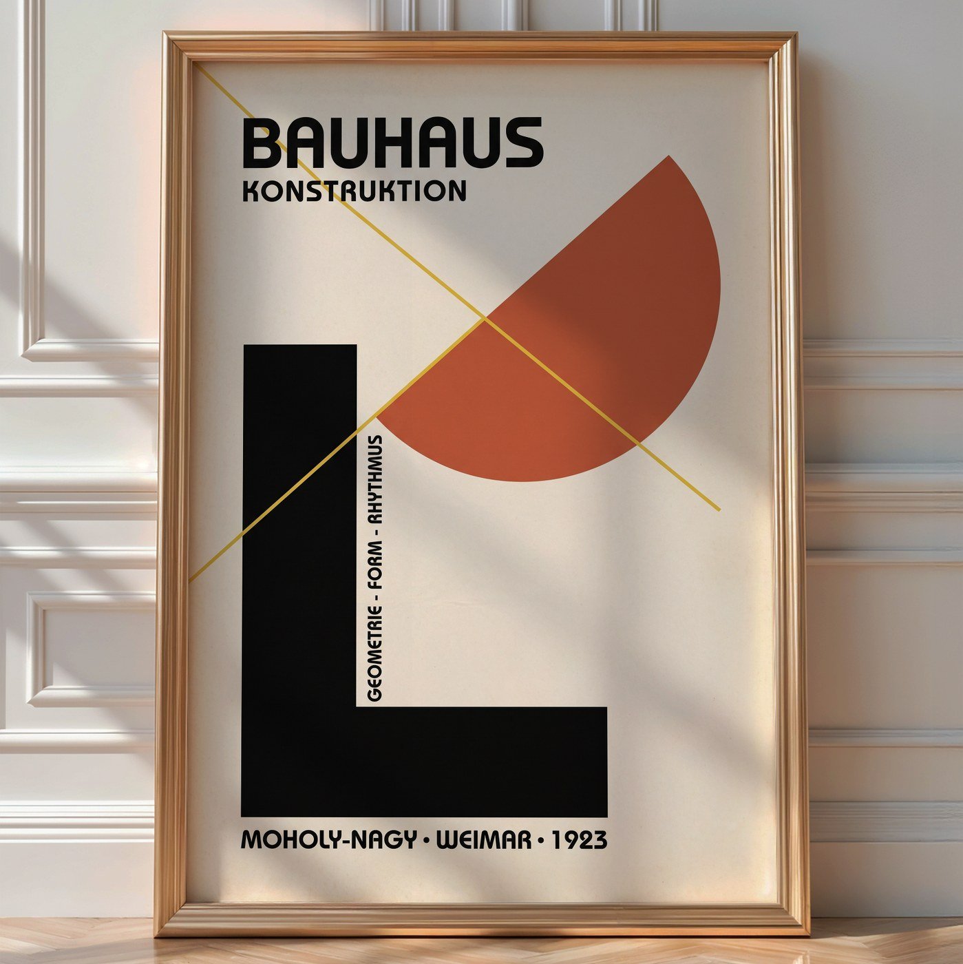 Asymmetric Bauhaus Poster – Modernist Shapes Wall Art — room-portrait