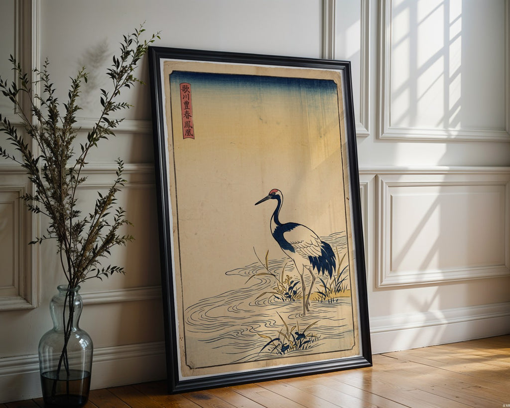 Japanese Crane Poster – Ukiyo-e Style Wall Art Print — frame-286