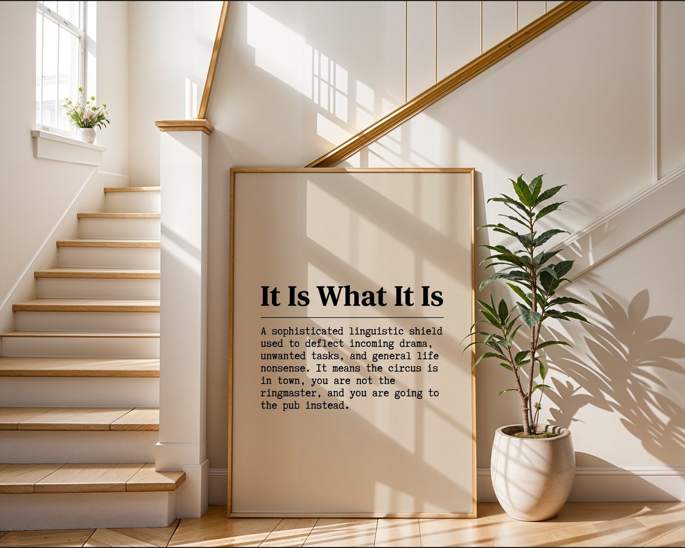 It Is What It Is Poster – Retro Typewriter Slogan Print — frame-267