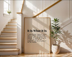 It Is What It Is Poster – Retro Typewriter Slogan Print — frame-267