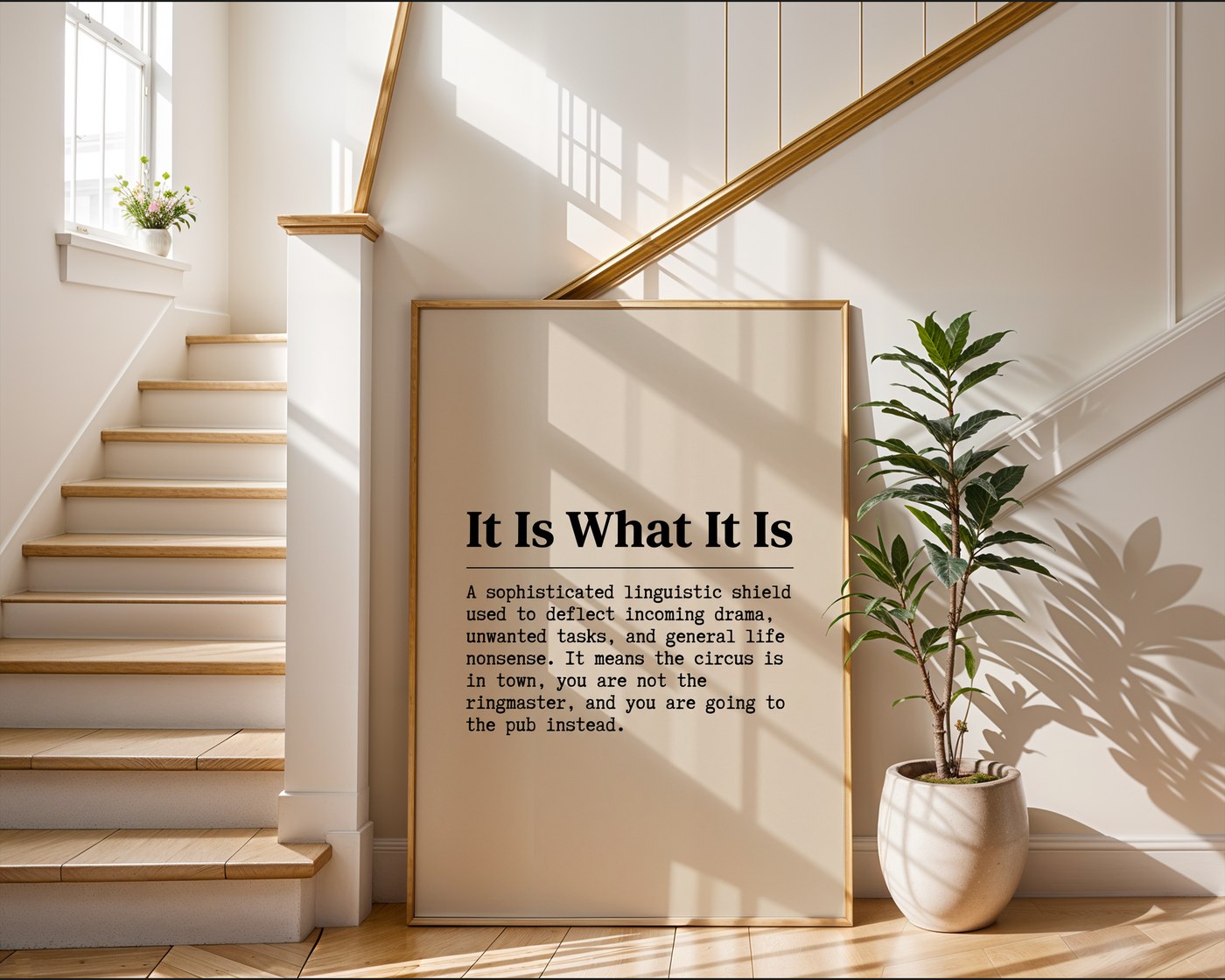 It Is What It Is Poster – Retro Typewriter Slogan Print — frame-267