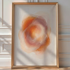Sunset Hues Abstract Poster – Warm Gradient Wall Art Print — room-portrait