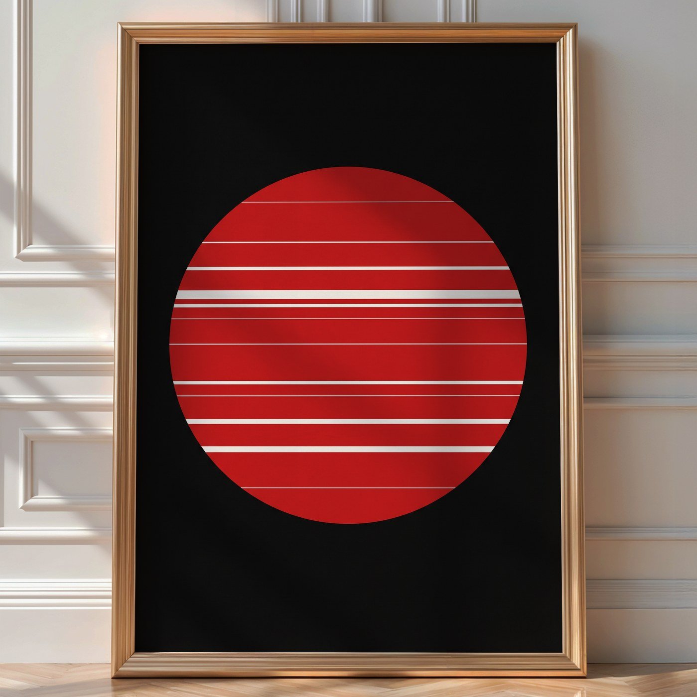 Constructivist Sphere Poster – Bold Bauhaus Wall Art — room-portrait