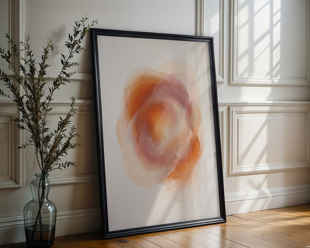 Sunset Hues Abstract Poster – Warm Gradient Wall Art Print — frame-286