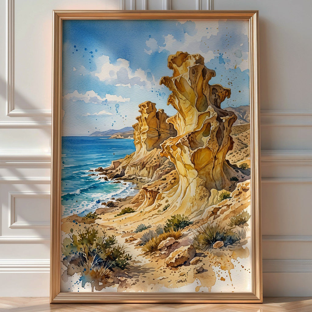 Mazarron Bolnuevo Erosions Poster – Nature Wall Art Print — room-portrait