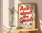 Retro Diner Specials Poster – Mid-Century Slogan Print — frame-486