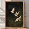 Minimalist Ink Bird Poster – Calligraphic Zen Wall Art Print — room-portrait