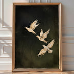 Minimalist Ink Bird Poster – Calligraphic Zen Wall Art Print — room-portrait