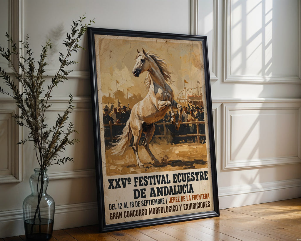 Andalusian Horse Poster – Retro Equestrian Wall Art — frame-286