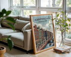Amsterdam Canal Poster – Dutch Architecture Print — frame-426