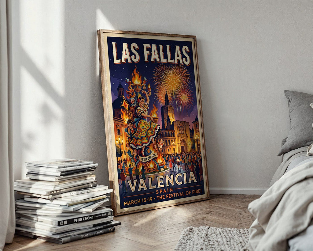 Valencia Las Fallas Poster – Spanish Festival Wall Art Print — styled-wall