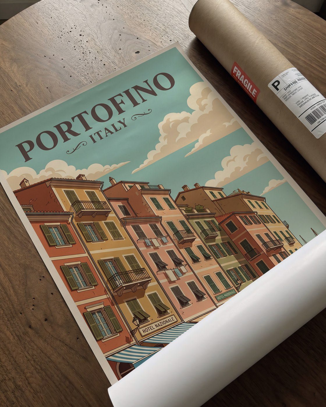 Portofino Italy Poster – Vintage Travel Art Print — barakaya-flatlay