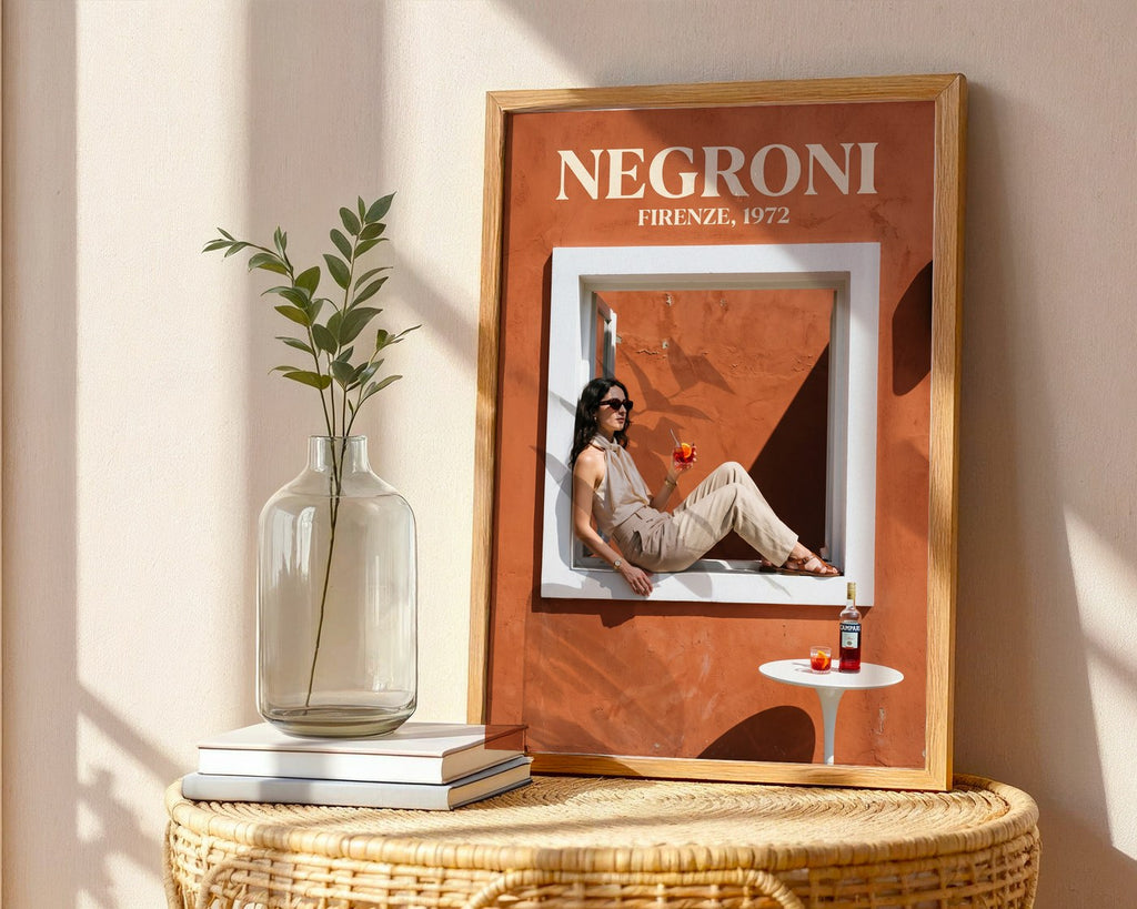 Negroni Sbagliato Poster – Vintage Italian Wall Art Print — frame-486