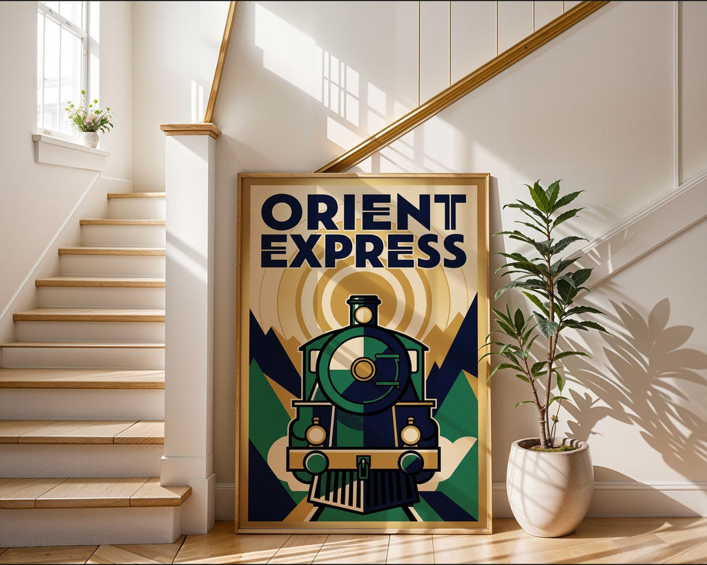 Orient Express Travel Poster – Art Deco Wall Art Print — frame-267