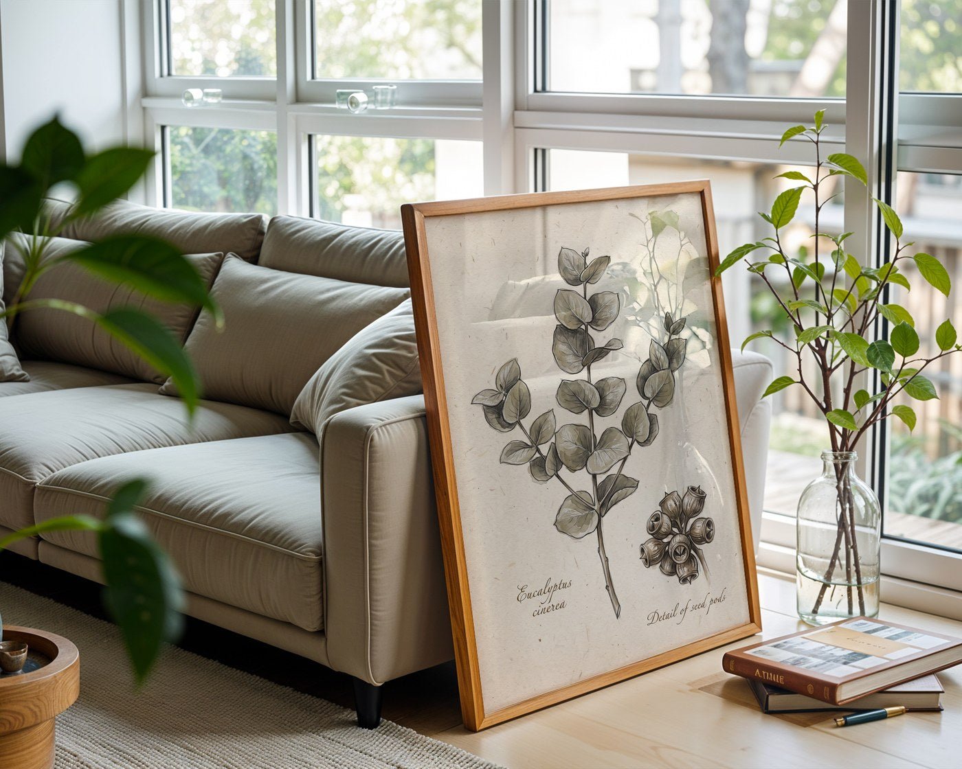 Eucalyptus Macro Poster – Vintage Botanical Illustration Wall Art — frame-426