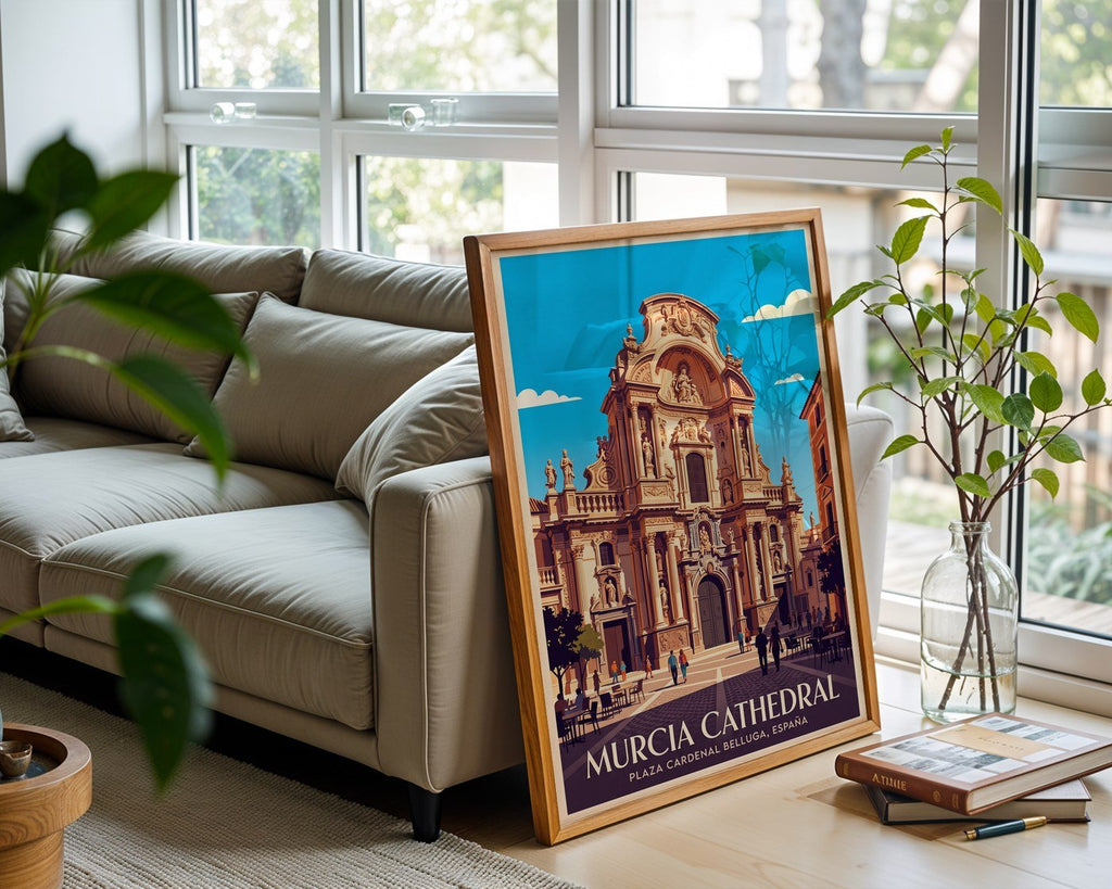 Murcia Cathedral Poster – Vintage Travel Wall Art Print — frame-426