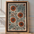 Wild Meadow Poster – Folk Art Botanical Paper Cut Print — room-portrait