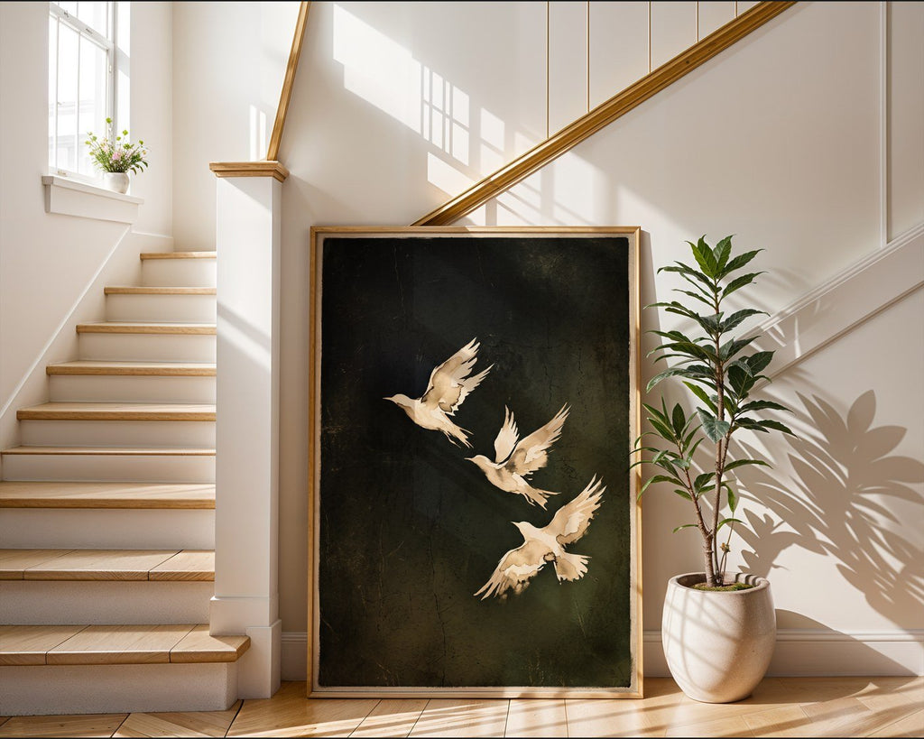 Minimalist Ink Bird Poster – Calligraphic Zen Wall Art Print — frame-267