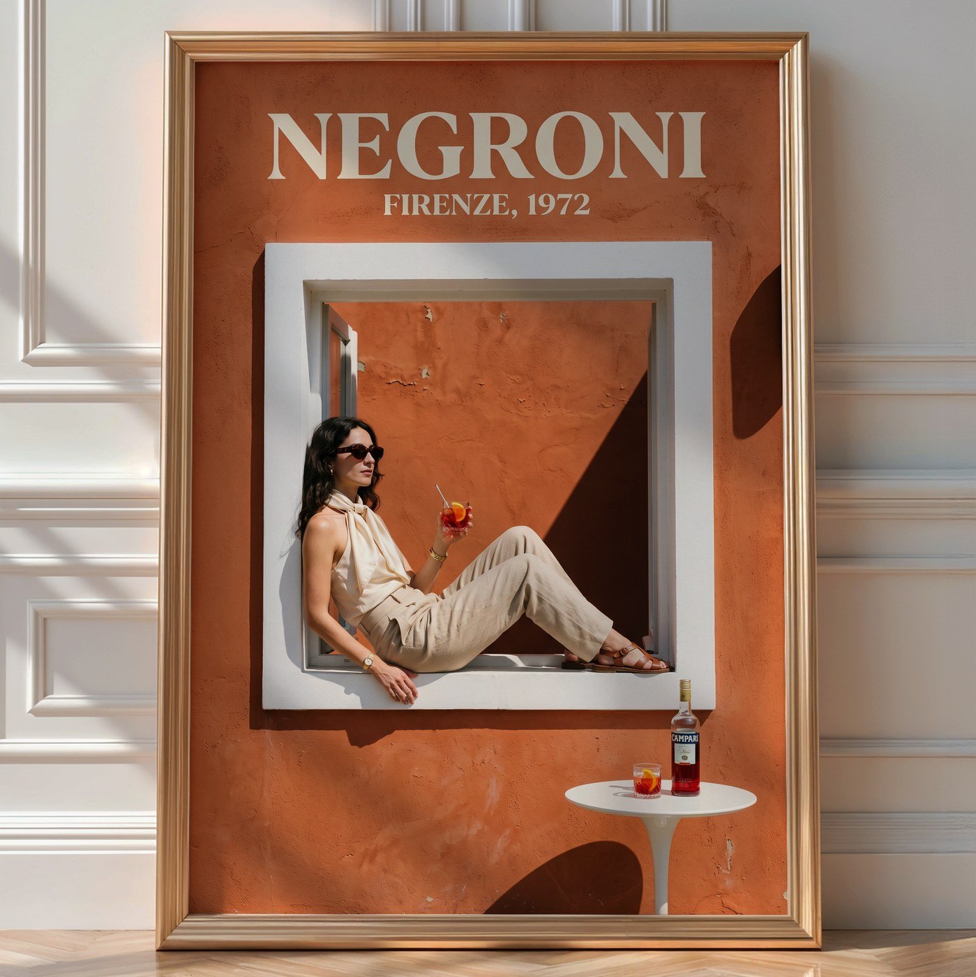 Negroni Sbagliato Poster – Vintage Italian Wall Art Print — room-portrait